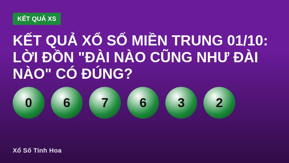Kết quả xổ số miền Trung 01/10: Lời đồn "đài nào cũng như đài nào" có đúng?