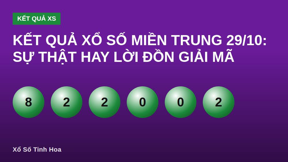 Kết quả xổ số miền Trung 29/10: Sự thật hay lời đồn giải mã
