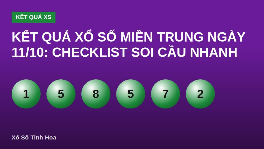 Kết quả xổ số miền Trung ngày 11/10: Checklist soi cầu nhanh