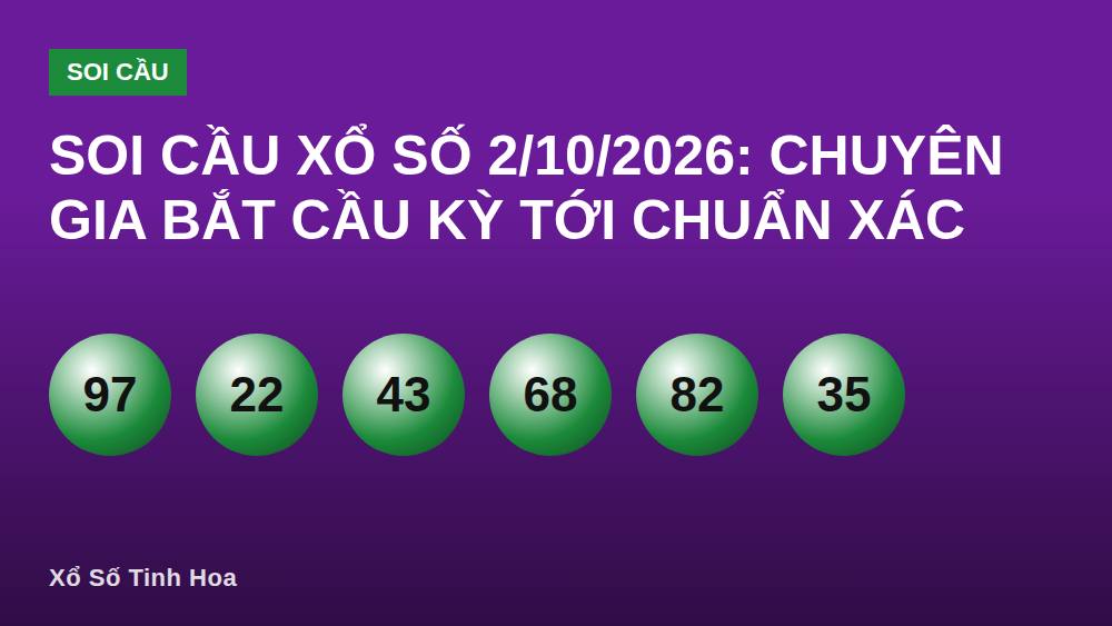 Soi Cầu Xổ Số 2/10/2026: Chuyên Gia Bắt Cầu Kỳ Tới Chuẩn Xác